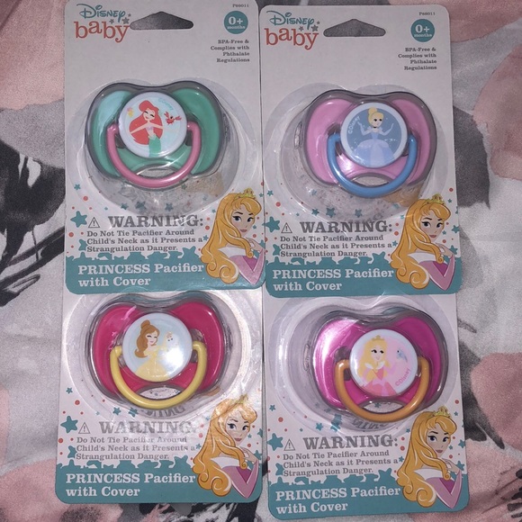 4 Disney Princess Baby Pacifier with cover